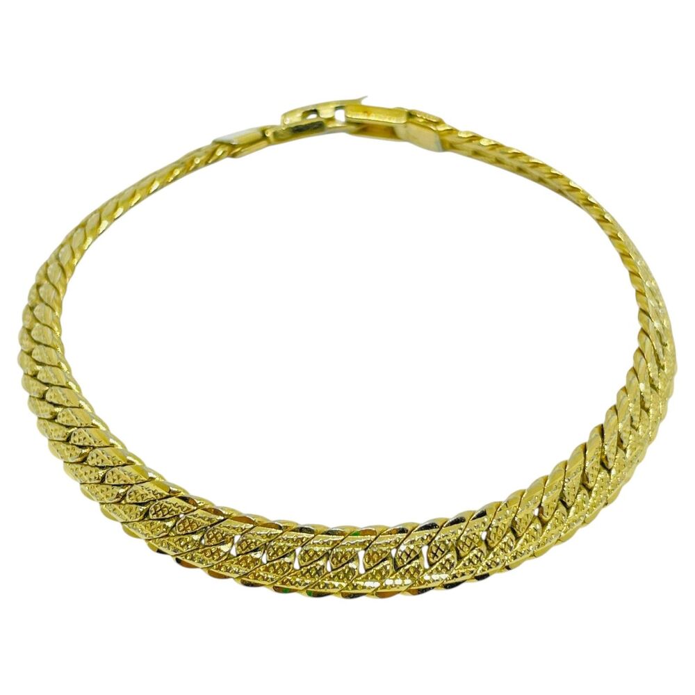 Vintage NAPER signed gold tone designer chain bracelet